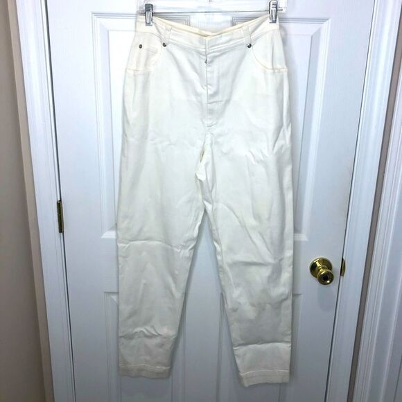 Ellen Tracy off white 4 pockets stretchy jeans pants, size 6 - Picture 1 of 15